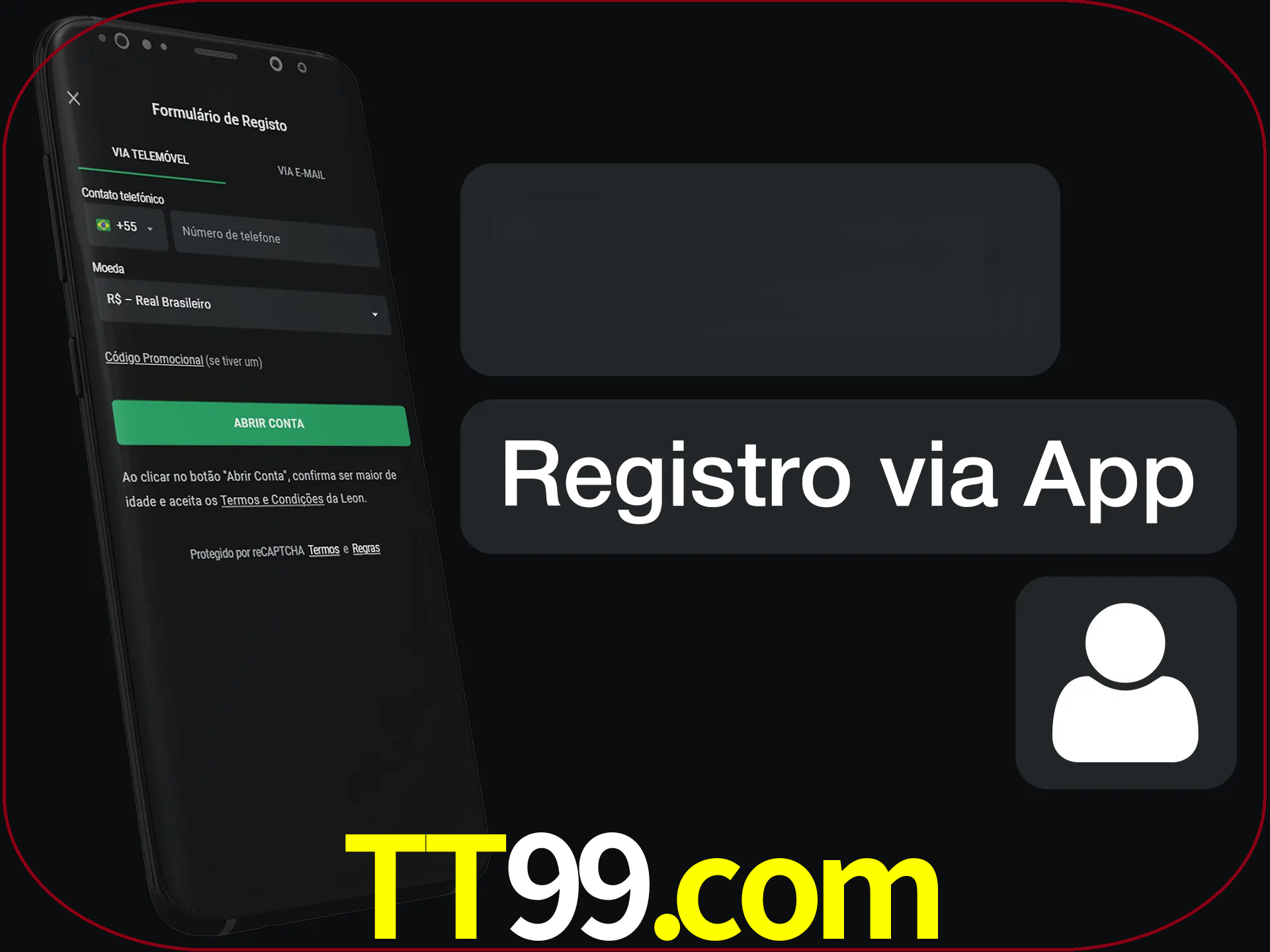 Registre-se com duas etapas usando o aplicativo.