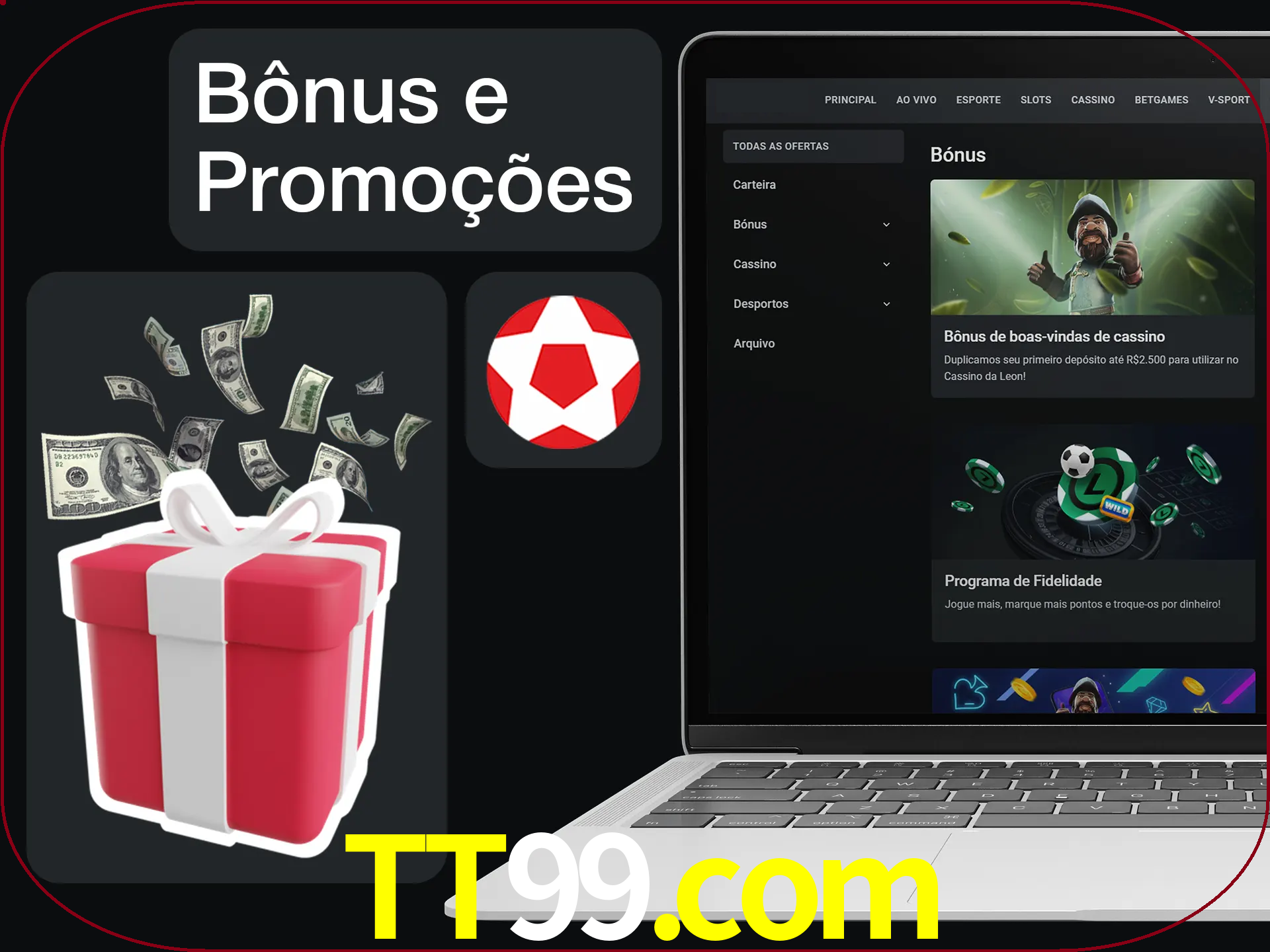 Verifique se há novos bônus e promoções.