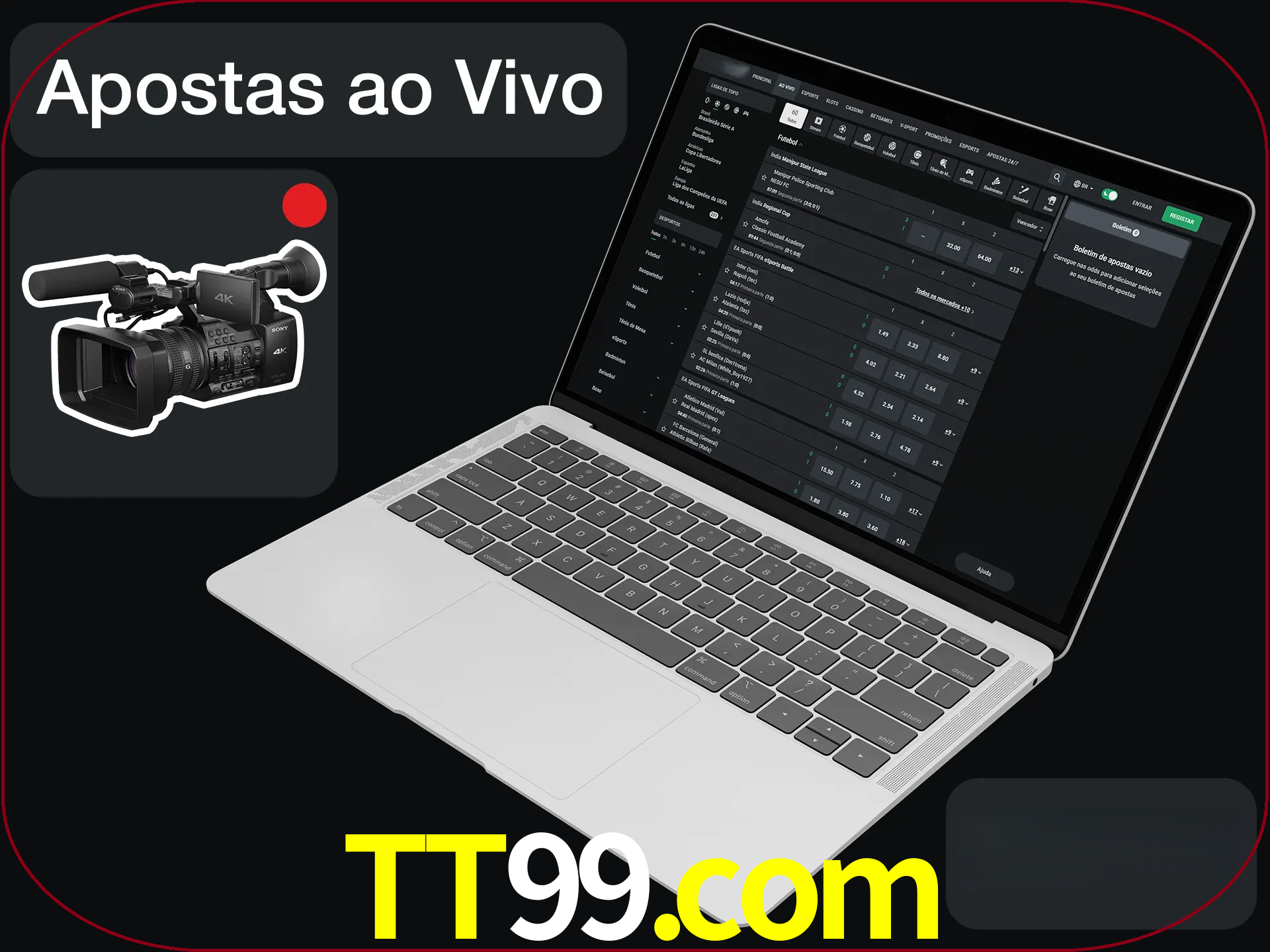 Aposte em formato ao vivo em nosso site.
